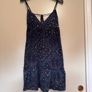 SO Women's Mini Dress - Navy and Multicolor